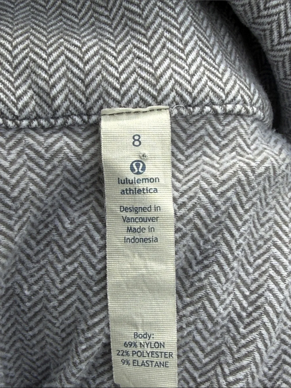 Lululemon Kanto Catch Me 1/2 Zip in Heathered Herringbone/White Slate Size 8